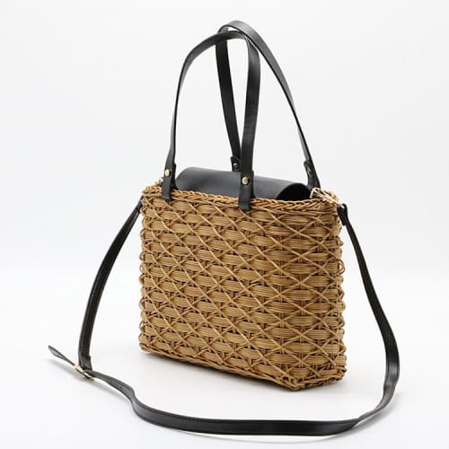 Sac à Main en Rotin et Cuir Shaulaa