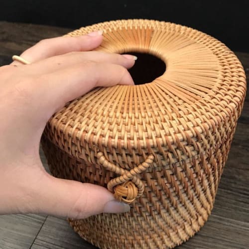 Grand Panier En Osier Tressé - 62x43x43 Cm - Occasion, Très Bon état