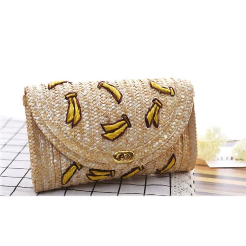 Pochette en osier banane