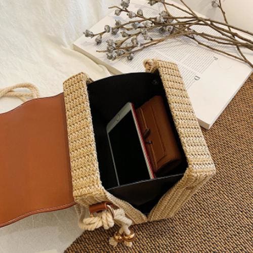 vannerie sac en rotin et cuir